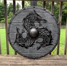 authentic battleworn fenrir viking shield bouclier viking art viking les vikings
