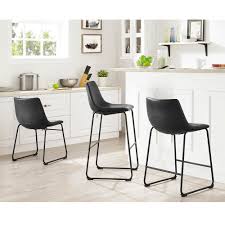Amazon Com We Furniture Black Faux Leather Dining Chairs Set Of 2 Kitchen Din Faux Leather Dining Chairs Leather Kitchen Chairs Leather Dining Room Chairs