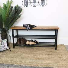 10 shoe storage solutions that won't ruin your home's aesthetic. Industrial Metal Wood Shoe Rack Bench