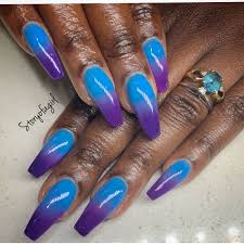 Watch me make this design live! Storyofagirl On Instagram Blue And Purple Coffin Nails Blackgirlnails Blue Purple Girls Nails Gel Nails Nails