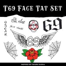 Tekashi 6ix9ine Temporary Face Tattoo Set Face Tattoo Temporary Face Tattoos Face Tats