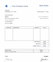 Work order forms give an itemized list of materials and labor needed to complete a project. 17 Work Order Templates Formats Free Excel Pdf Doc
