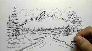 Kamu bisa memilih membuat yang mudah terlebih dahulu, bisa gunung, laut, atau pantai. Gambar Sketsa Pemandangan Alam Kota Desa Pantai Laut Hutan