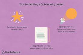 Job Inquiry Letter Samples And Writing Tips