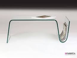 Curved glass coffee table formed of single sheet of glass. Coffee Table In Curved Glass Virgola