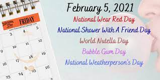 Apr 30, 2021 · on national teacher appreciation day and during national teacher appreciation week, we remember the tremendous debt of gratitude owed to educators everywhere who helped define us as individuals. February 5 2021 National Wear Red Day National Shower With A Friend Day World Nutella Day Bubble Gum Day National Weatherperson S Day National Day Calendar