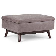 Ottoman coffee tables can make a statement in your living space. Maklaine Faux Leather Storage Coffee Table Ottoman In Taupe From Homesquare Accuweather Shop