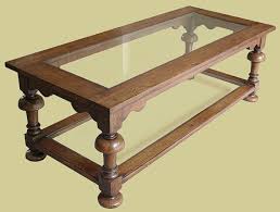 Dakota chunky large solid oak coffee table. Period Style Oak Coffee Table With Glass Top Potboard