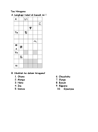 Latihan menulis hiragana tambahan sekarang. Soal Latihan Huruf Hiragana 1