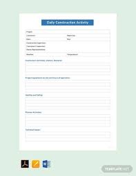 Free Daily Construction Activity Report Template Pdf Word Doc Apple Mac Apple Mac Pages In 2020 Construction Activities Report Template Progress Report Template