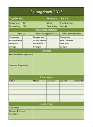 Mit drei spalten zur dokumentation der arbeiten. Excel Vorlage Fur Ein Bautagebuch