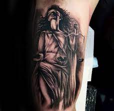 Discover fairness and integrity with the best lady justice tattoo designs for men. 40 Lady Justice Tattoo Designs For Men Impartial Scale Ideas