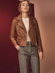 Bajkerskaya Kurtka Iz Nappy S Molniyami Novye Postupleniya Novye Postupleniya Ot Massimo Dutt Leather Jackets Women Stylish Winter Outfits Leather Jacket Outfits