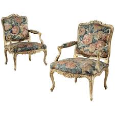 91k Pair Of Louis Xv Carved Armchairs With 18th Century Verdure Tapestry From A Unique Collection Of Antiq Antique French Furniture Armchair Armchair Vintage