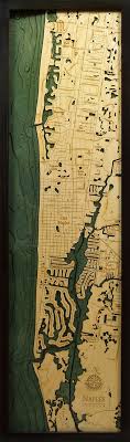 Naples Florida 3 D Nautical Wood Chart 13 5 X 43