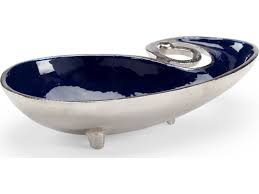 Navy blue ceramic decorative vase. Wildwood Lamps Textured Nickel Navy Blue Pop Of Paisley 12 Wide Decorative Bowl Wl301995