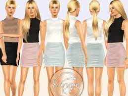 Double strap crop top (ts3). Winnie017 S Set 14 Crop Top Skirt