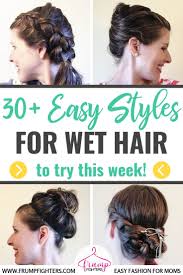2 doing a quick sock bun. 30 Simple Easy Hairstyles For Moms Using Wet Hair Step By Step Videos Easy Fashion For Moms