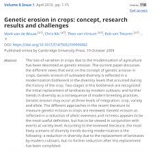 Van De Wouw M Kik C Van Hintum T Van Treuren R And Visser B 2010 Genetic Erosion In Crops C In 2020 Ecological Economics Agricultural Science Genetics