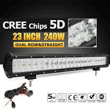 Oslamp 240w 23 Inch Led Light Bar 5d Cree Chips Combo Offroad Led Work Light Bar Driving Lamp For 12v 24v Truck Offroad Led Led Work Light Curved Led Light Bar