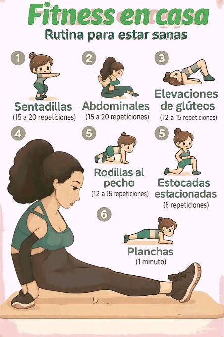 Es momento de ejercitarte en casa, te compartimos una rutina de ejercicios  que te ayudaran a mantener tu cuerpo activo.