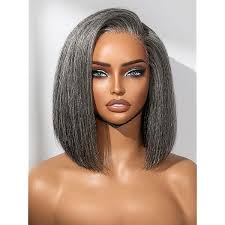 Amazon.com : LUVME HAIR Elegant Salt & Pepper Loose Body Wave Glueless  Minimalist Lace Short Wig Pre-Cut Lace : Beauty & Personal Care