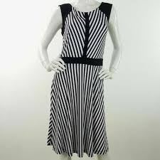Black And White Attire For Ladies Queenspark Womens S Small 8 1 Black White Striped Sleeveless Dress Work Office Fashion Clothing S Striped Sleeveless Dress Sleeveless Dress Dresses For Work