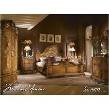 Windsor court bedroom set by aico. 68015 28 Aico Furniture Venetian King Poster Bed Honey Walnut