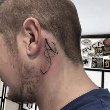 An initial tattoo is a permanent reminder of someone or something very dear to you. Writing Behind Ear Tattoo Men Novocom Top