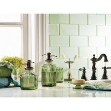 Green Glass Bathroom Accessories Sets Trendecors