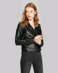 Wild Fable Black Moto Faux Leather Jacket Juniors Size Xs Womens Faux Leather Moto Jacket Womens Faux Leather Faux Leather Moto Jacket