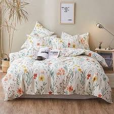 Amazon Com Highbuy Floral Print Kids Twin Duvet Cover Sets Cotton Comforter Cover Kids Lightweight Soft B Bed Comforter Sets Flower Duvet Cover Comforter Sets