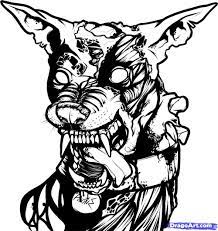 zombie drawings how to draw a zombie dog zombie dog step 9 zombie drawings drawings animal drawings