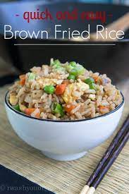 Quick And Easy Brown Fried Rice Recipe Fried Rice Brown Rice Recipes Recipes