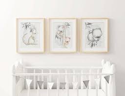 Baby Girl Boy Nursery Decor Australian Animal Wall Art Koala Print Kangaroo Print Wombat Print Eucalyptus Nursery Wall Art Set Of 3 Baby Wall Art Baby Room Art Letter Nursery Decor