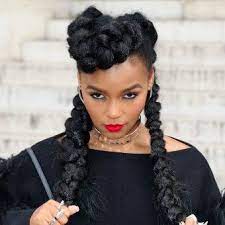 Les Deux Tresses Xxl De Janelle Monae Hair Ponytail Styles Braided Ponytail Hairstyles Natural Hair Styles Easy