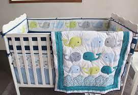 New 7pcs Baby Bedding Set Whale Baby Boy Crib Bedding Sets Cot Crib Bedding Set Kit Berco B Baby Boy Nursery Bedding Baby Boy Crib Bedding Boy Nursery Bedding