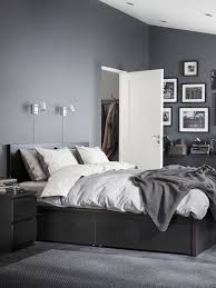 Malm High Bed Frame 4 Storage Boxes Black Brown Full Ikea Grey Bedroom Decor Mens Bedroom Decor Black And Grey Bedroom