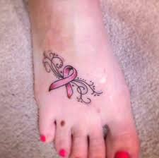 A minimal and colored cancer ribbon tat along with a detailed work of wings is a great way of going. Ribbon Tattoos Tattoo Designs Ideas For Man And Woman