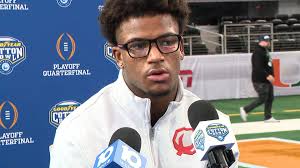 Caleb Downs speaks at Ohio State Cotton Bowl Media Day