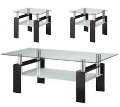 3 Pc Floating Glass Top Coffee Table End Table Set 702288 Coffee Table Coffee Table End Table Set End Table Sets