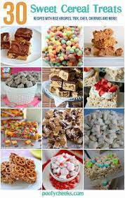 30 Sweet Cereal Treat Snacks Poofy Cheeks Cereal Treats Crispy Treats Cereal Treat Recipes