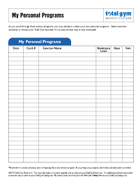 Home Gym Exercise Chart Free Download Www