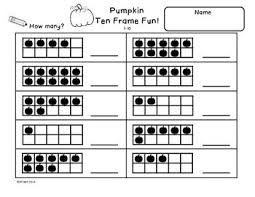 This Is A Set Of 6 Ten Frame Worksheets Students Will Practice Identifying And Showing Numbers 1 20 Using Ten Fram Ten Frame Ten Frames Autumn Preschool Theme