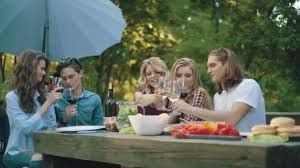 These cutouts can be scattered as part of a centerpiece, used to decorate a nearby wall, or added to a hanging chandelier. Friends Toasting Drinks Dinner Party Enjoying Barbecue Party Healthy Food Video By C Puhhha Stock Footage 193392746