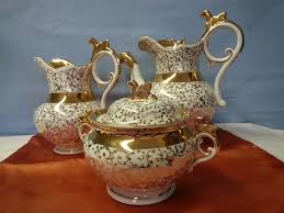 Kaffeeservice Millefleurs Gold Biedermeier Kaffee Kanne Milchkanne Zuckerdose Dose Kaffeeservice Porzellan