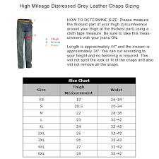 High Mileage Distressed Grey Leather Chaps