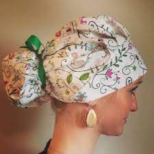 Vines Ponytail Scrub Hat Surgical Hat Scrub Cap By Alikaps On Etsy 12 00 Scrub Hats Ponytail Scrub Hat Scrub Hat Patterns