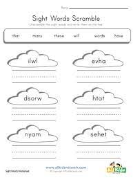 They contain all sight words from dolch's sight word list for kindergarten. Sight Words Word Scramble That Many These Will Words And Have All Kids Network