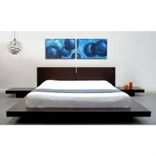 The japanese are renowned for limitations of japanese bed frame. King Modern Japanese Style Platform Bed With Headboard And 2 Nightstands In Espresso Fastfurnishings Com
